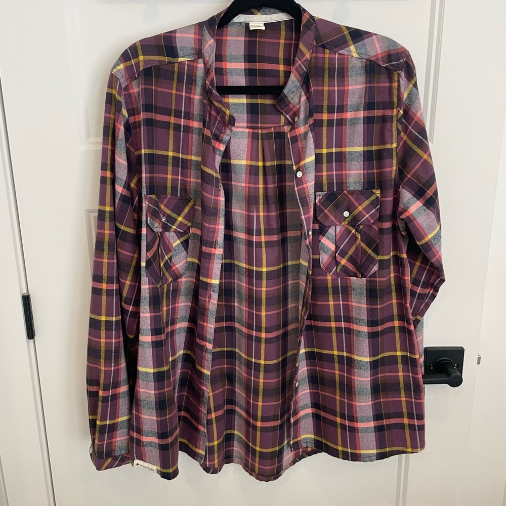 McKinley Casual Plaid Button-Down Shirt - Purple and Yellow